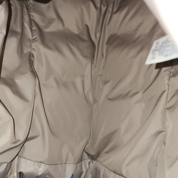 Lands End puffer vest taupe blue floral women's medium - Picture 10 of 14